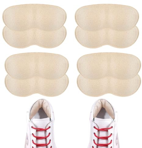 Almohadilla para el talón, Autoadhesivas cojines para talón cómodos cojines de talón antiampollas para hombres y mujeres ajustables para zapatos demasiado grandes (Beige, Pequeño)