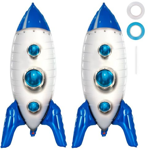Fusée Ballon Aluminium - Espace Thème Ballons Gonflables pour Fête Sur Le Thème de La Planète, Fête d'Anniversaire