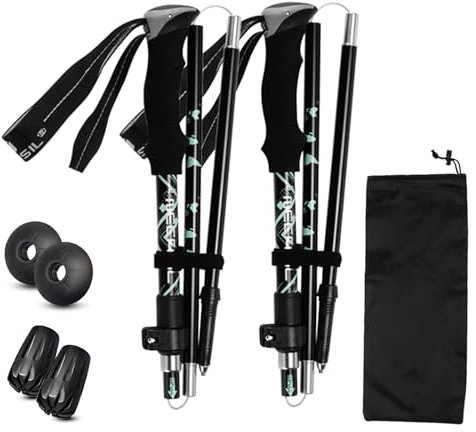 Wanderstöcke,Walking Stöcke,verstellbar 110-125CM Trekkingstöcke Walking Stöcke,Faltbar wanderstöcke Teleskop,Ultraleichte Trekkingstöcke,Faltbar, Verstellbar