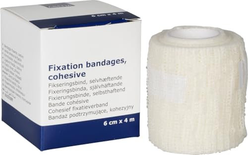 ABENA fixing bandages 4m x 6cm, 1 piece, gauze bandages, white, self-adhesive, non-sterile