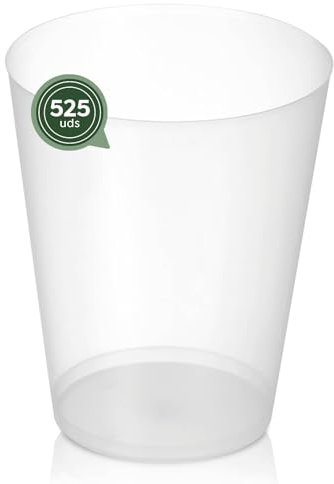 Maxi Products - 525 Vasos Cubata Anchos Plástico Reutilizables Transparente - 480 cc - Vasos Reciclables - Plástico Flexible Irrompible - Fiestas, Eventos y Celebraciones - VASO CUBATA ANCHO