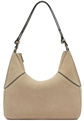 LIEBESKIND BERLIN Leder Schultertasche Lilly Hydro Suede Hobo Bag Beige