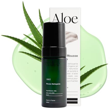 Mousse Nettoyante Aloe Paris 100 ml – Mousse ultra‑légère à l’Aloe Vera Bio et Neem – Purifie, régule le sébum et ravive l’éclat – Fabriquée en France