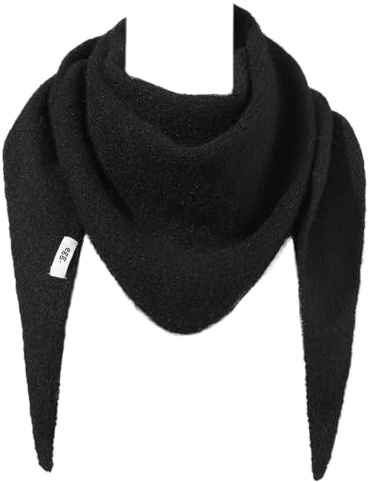 Molans Large Winter Knit Neck Scarf for Women - 61 inch Oversized Fall Warm Crochet Big Scarves, Black Triangle Wrap Shawl Ladies Gifts for winter
