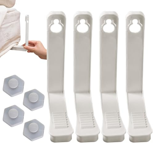 Bed Sheet Fixing Buckles - Quilt Holder Clips, Safety Lock Attachment | Comforter Securing Kit, Heavy Weight Bedding Accessory for Cushion Mattress Cover Securement, Corner 4X Pin Fasteners