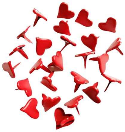 QUXVUIS Artistic Paper Fasteners Round Metal Pastel Brads Supplies for Scrapbook Project Decoration Card Fixation Handmade Project Decorative Supplies Pins Nail, Red, 1.1cm