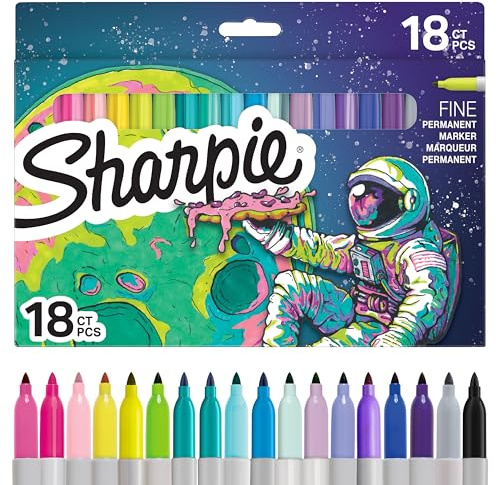 Sharpie Permanenta markörpennor färgset | Begränsad upplaga färgpennor | fin spets | blandade färger | 18 st