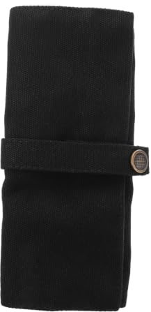 Estuche Enrollable para Relojes de Lona Negra, Viaje, 5 Piezas | Bolsa Plegable Cordón, Diseño Compacto y Lavable, Organizador para Trayectos Cortos o Largos