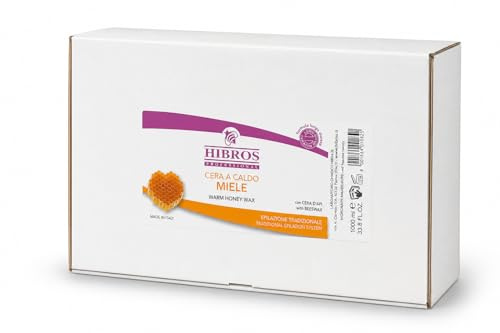 Hibros Professional Cera a Caldo Miele, con Cera d'Api, Sistema di Epilazione Tradizionale, 1000 ml