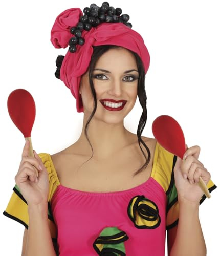 FIESTAS GUIRCA | Maraca Roja de Madera (20 cm) - Instrumento Musical para Fiestas y Celebraciones - Accesorio de Disfraz para Carnaval y Halloween - Ideal para Todos los Usuarios - Rojo (Paquete de 2)