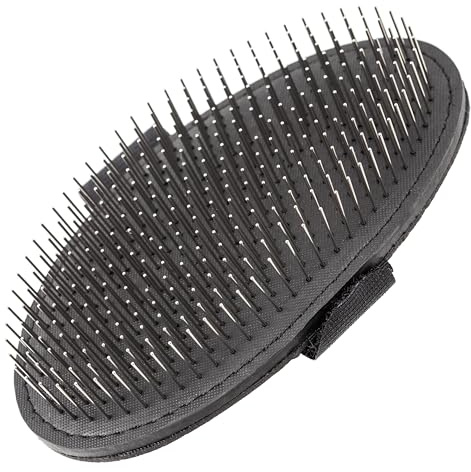 GROOM PROFESSIONAL Terrier Palm Pad Dog Brush - Dog Grooming Brush for Dematting - Perfect for Wooly & Wired Coats - Flexible Palm Pad with Stainless Steel Pins - Length - 13cm