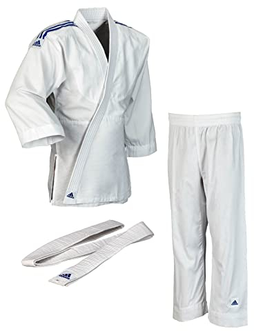 adidas Kinder Judo Anzug Evolution (inkl. Gürtel), Weiß (Brilliant white), 140/150, J250E