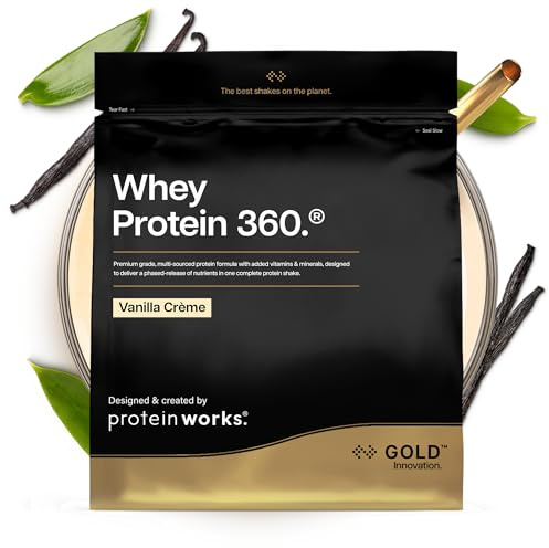 Protein Works | Whey Protein 360 - Gold Innovation, Whey Protein Powder, Premium Tri-Protein Blend, Digestive Enzymes, 12 Vitamins & Minerals, French Vanilla, 40 Servings, 1.2kg