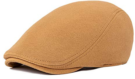 VOBOOM Men's Cotton Flat Ivy Gatsby Newsboy Driving Hat Cap (Khaki)