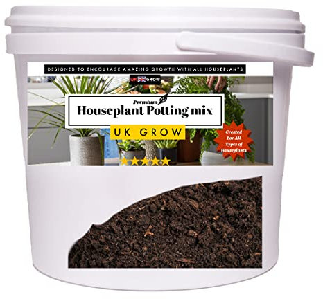 UK GROW Premium 2L Bucket of Houseplant focus potting mix soil compost ADDED PERLITE growth sure technology1L 2L 3L 5L 10L 20L 25L 30L (2L)
