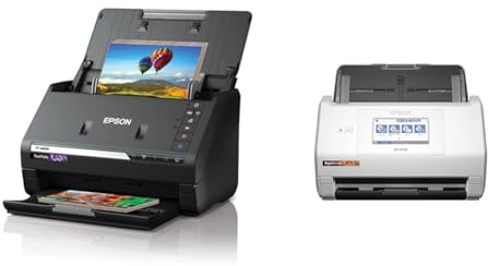 Epson FastFoto FF-680W Wireless High-Speed Photo and Document Scanning System, Black & RapidReceipt RR-600W Wireless Desktop Color Duplex Receipt and Document Scanner