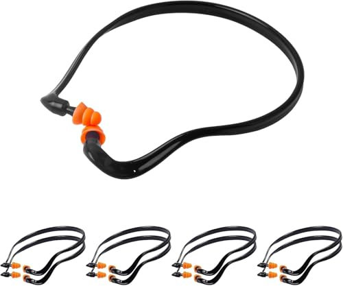 8 Paar Gehörschutz mit Bügel, Ohrstöpsel mit Bügel, Silikon Ohrstöpsel mit Geräuschunterdrückung für Arbeit, Studium, Bau, Schlafen, Konzerte