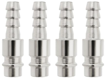 YINETTECH 4 Pezzi 8mm Stile Europeo Compressore Aria Tubo Raccordo Sgancio Rapido Connettori Tubo Per 8mm Compressore Aria Tubo Argento