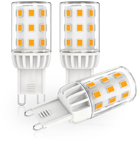 Auting Lampadina LED G9 Luce Calda 2700K, Classe Energetica B, LED 3W Sostitutiva per Alogena 50W-60W, Lampadina G9 580 Lumen, Non Dimmerabile, Fascio 360°, AC 220-240V, 3 Pezzi