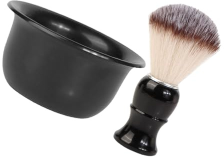 Vaguelly Kit Cuidado Barba Brocha de Afeitar y Cuenco Clásico para Limpieza Diaria de Hombres de Afeitado Portátil