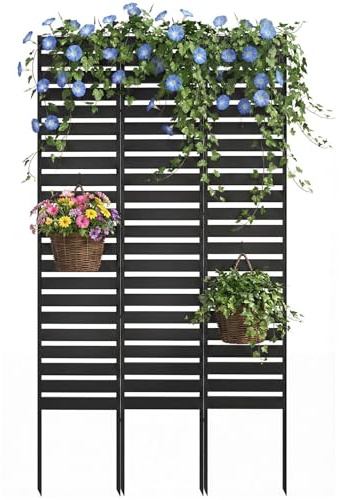 ArdeFentium Metal Privacy Screen Outdoor - 60 H X 36 W Freestanding Privacy Fence Panels with Stakes - Decorative Garden Air Conditioner Trash Can Pool Equipment Enclosure for Backyard Patio Wall