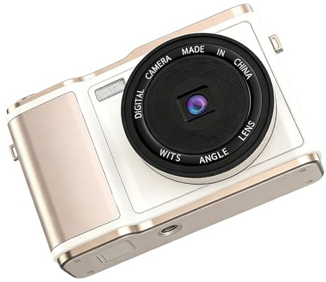 Tosuny Cámara Digital 4K para Fotografía, Cámara Vlogging de 48MP con Pantalla Abatible de 180° de 3, Zoom Digital 18X, Enfoque Automático, Antivibración, Filtro, de Viaje (White)