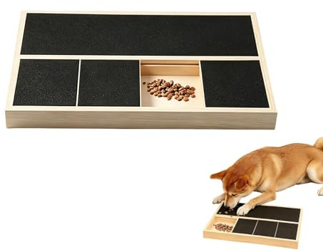 Tavoletta Grattaunghie Per Cani Limatore unghie in legno e carta vetrata | Tavola Unghie con Scomparto Snack per Cani Taglia Grande, , Cuccioli, Arricchimento, Angolo Casa, Porta