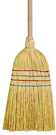 Elliott Traditional Wooden Straw Corn Broom - Heavy Duty for Indoor or Outdoor Cleaning in all Weather Conditions, Use Wet, Dry or with Chemicals, Wide Sweeping Area