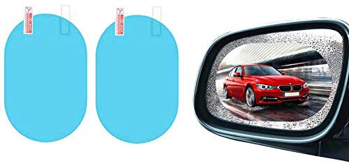 BOBOZHONG Car Rearview Mirror Film 2Pcs Waterproof Anti-fog Film Protector Sticker to See Outside Rearview Mirror Clearly in Rainy Days for Cars Trucks Van Motorcycles