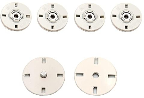 5Pcs/Set Snap Buttons Metal Buckle Buttons Invisible Buckle for Coat Clothing Sewing Accessories (#08 Off White, 25mm)