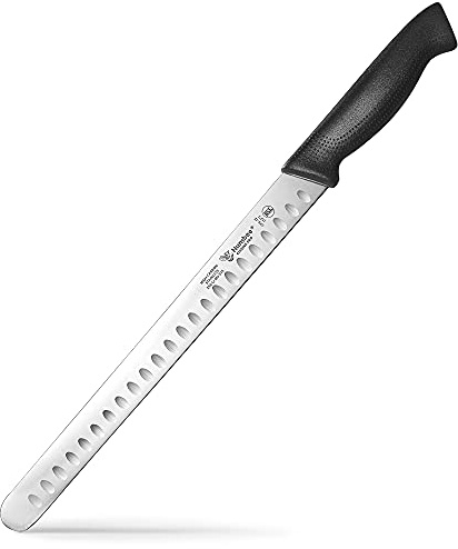 Humbee Carving Knife 12-Inch with Razor Sharp Granton Edge for Turkey, Ham, Meat Slicing and Cutting – NSF Certified, German Stainless Steel Blade, Black