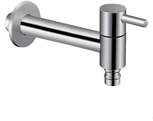 Rubinetto per lavabo da bagno in acciaio inox a parete, rubinetto per acqua fredda, rubinetto per acqua fredda, rubinetti per lavabo da giardino, filettatura G1/2 ''
