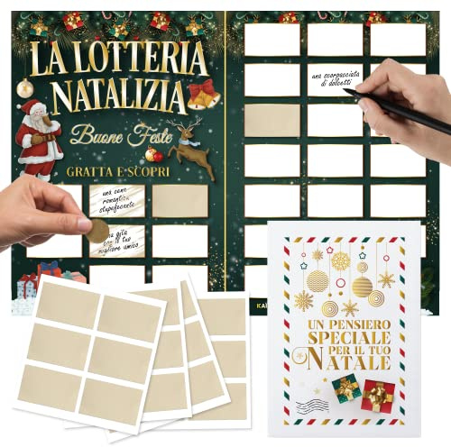 Maxi rasca y gana personalizada Navidad - La Lotería Navidad - Tarjeta rasca y Descubre Idea regalo original - Gadget Ideas Regalos Divertidos Originales - Tarjetas de felicitación rascables