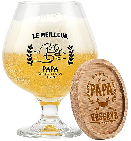 Funnli Cadeau Fete des Peres, Verre À Bière Cadeau Papa Homme, 17oz Verre à Bière Cadeaux Papa Fete des Pères Anniversaire Noel de sa Fille