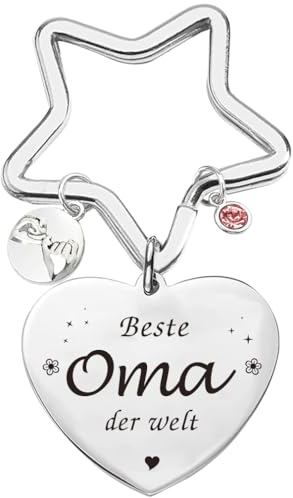 Tecreo Oma Geschenk Beste Oma der Welt Schlüsselanhänger Best Oma Ever Schmuck Muttertag Geschenk Geburtstag Geschenk von Enkelin an Oma