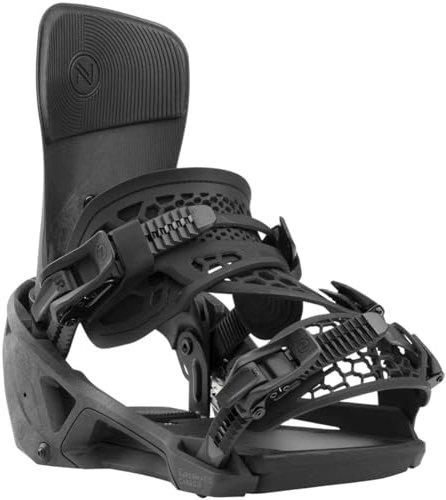 Nidecker Supermatic Carbon Snowboard – Universelle, doppelt einsteckbare automatische Bindung – Komfortabel und zuverlässig wie eine Klassische Zwei-Riemen-Bindung - Schwarz