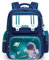 Tanou Schulrucksack Jungen Rucksack Kinder, 22 Liter Ergonomischer Schultasche für Grundschule mit Anhänger, Wasserdicht Astronauten Schulranzen für Junge 1-4 Klasse, Grün