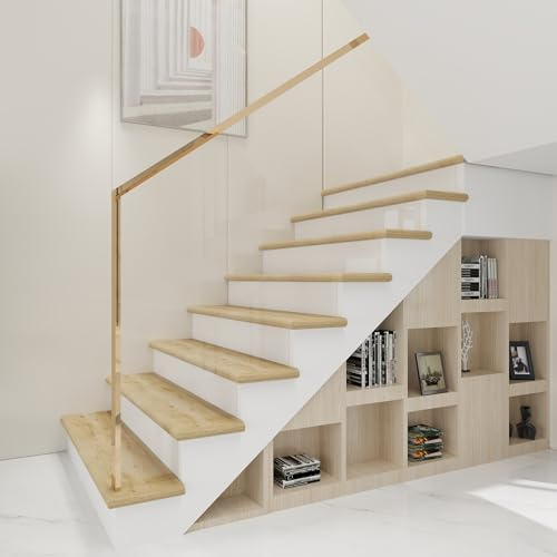 neu.holz Trappsteg utklädnad färgschor set om 6 trappbeklädnad för limning 120 x 32 x 4,6 cm med trappkantprofil PVC trappbeläggning ekutseende