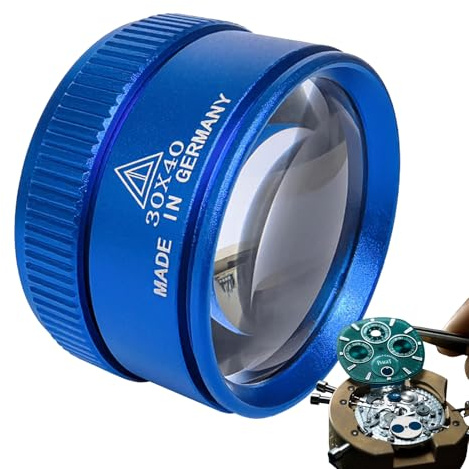 Smyckeslupp förstoringsglas, 30 x liten bärbar lins, zoomverktyg med hög precision, vikbar fickdesign för elektronik, växtebservation, geologi, läsning, smycken, 4,7 x 3 cm