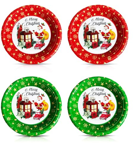 Susan's Choice 4er-Set Weihnachtsteller, Ø30cm Teller für Kekse, Plätzchen, Stollen & Süßes, Wiederverwendbare Snackteller für Weihnachten, Nikolaus und Advent