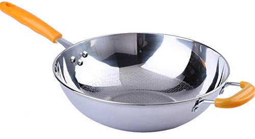 GUHPZA Padelle, Padella, Pentole, Padella Antiaderente, Padella di Medie Dimensioni per Carne, per Cucinare Frittelle, con Coperchio in Vetro Temperato E Manico Resis