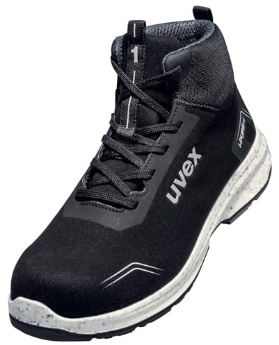 Uvex 1 sport säkerhetssko S2 – sportig och lätt arbetssko, vattenavvisande, ventilerande, metallfri, ESD, energiavvisande, halkskydd, kvinnor män – bredd 11