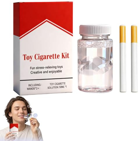 Jouet à bulles de savon, fausse machine à bulles de cigarette, mini jouet à bulles, solution à bulles, jouet anti-stress, cadeau fantaisie pour fêtes, Noël (1 pièce)