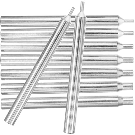DRESSOOS Set 7 Bastoncini Ottagonali in Metallo Argento per Lucidare e Rimuovere Imperfezioni su Gioielli e Pietre Preziose, Diverse Misure da 1.5mm a 4.5mm per Finitura