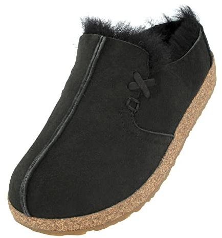 HAFLINGER Zoccolo in pelle di agnello Saskatchewan Felt Slipper Slipper Nero, 36