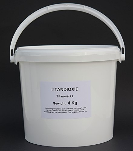 4 kg färgpigment titandioxid Fb. vit för färgning av cement- och kalkbundna byggmaterial enligt DIN EN 12878