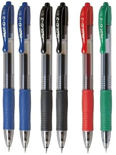 PILOT G2 PACK 6 BOLIGRAFOS 2 AZUL 2 NEGRO 1 ROJO 1 VERDE
