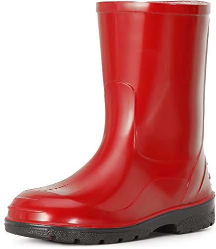 Ladeheid Chaussures en Caoutchouc imperméables Hautes pour Enfants - Bottes de Pluie pour garçons et Filles LA-939 (Rouge-2, 35 EU)
