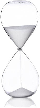 JLWM Clessidra Colorato Timer A Clessidra per Casa Soggiorno Ufficio Timers di Sabbia Orologio A Sabbia attività A Tempo Festival Compleanno I Regali-Bianco-5 Mins
