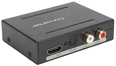 Digital 4K 30Hz HDMI Audio Extractor Converter, HDMI Till AUDIO + SPDIF + R/L Converter Adapter, Stöd 6,75 Gbps, Inbyggd Signalförstärkningsmodul(svart)